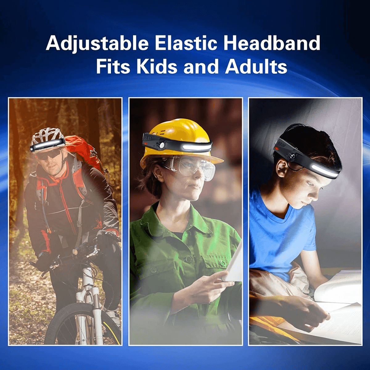 NightNatural™ Dual-Light Safe Flashlight Headband Headlamp