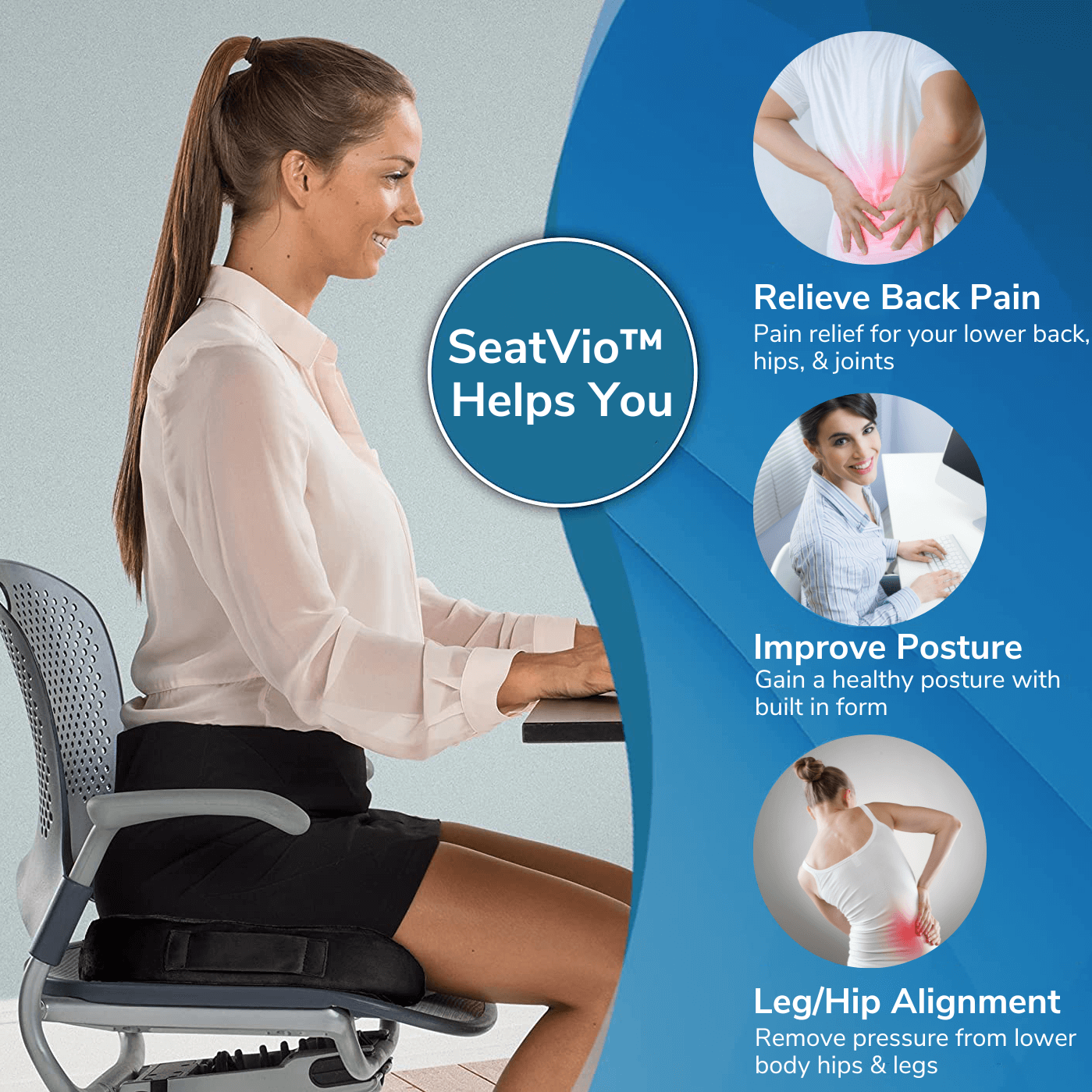 SeatVio™ Orthopedic Gel Seat & Car Cushion