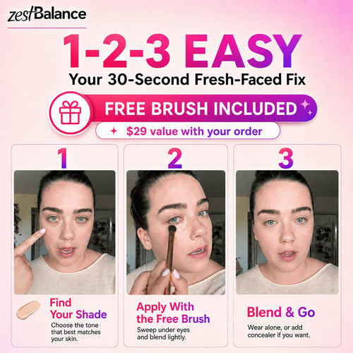 Zest Peach Perfect Under-Eye Corrector (+FREE Brush)