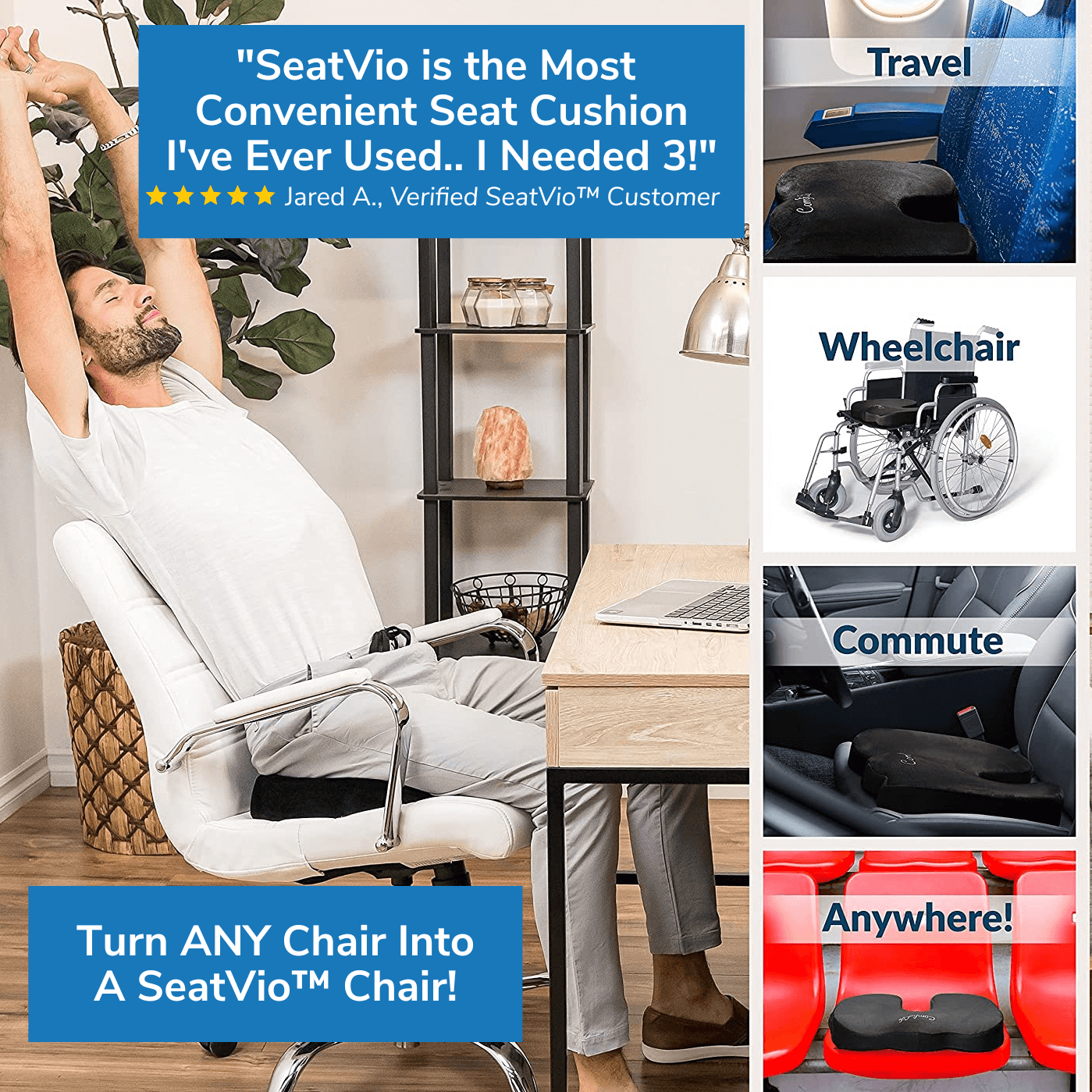 SeatVio™ Orthopedic Gel Seat & Car Cushion